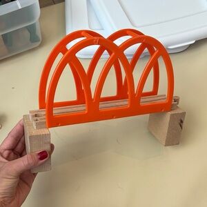 Orange Wooden Bridge Toy - fits Thomas the train